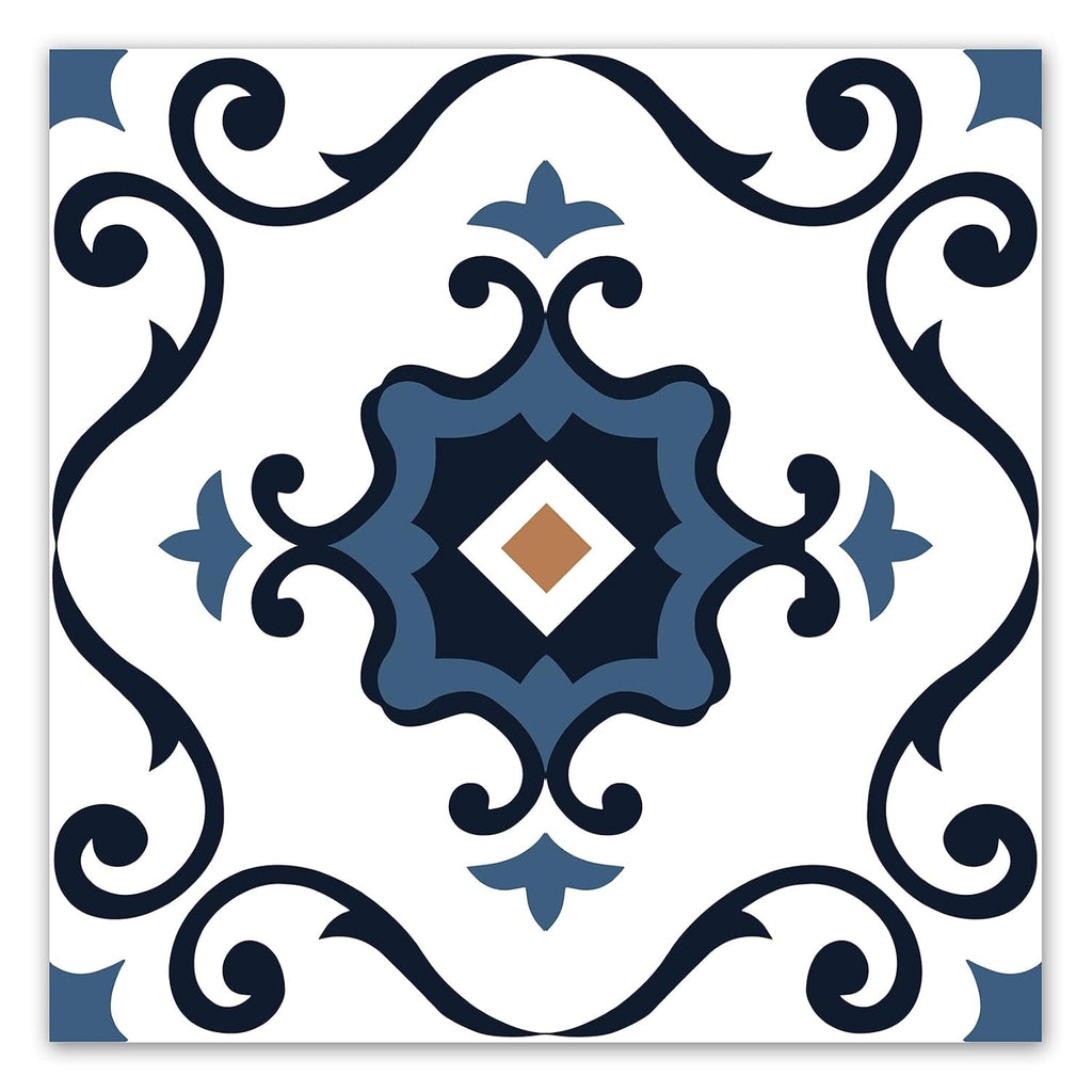 WOWSTAR Paquete de 30 baldosas autoadhesivas para piso, baldosas de vinilo de 30 x 30 cm, tablones de piso impermeables autoadhesivos para cocina, comedor, dormitorios, 2,88 m² - Textura de flor azul