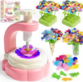Kit de ramo de flores de tela para niñas de 4 a 8 años, juguete de manualidades sin desorden con piezas de flores reutilizables, crea y muestra tus propios ramos, regalo creativo de cumpleaños