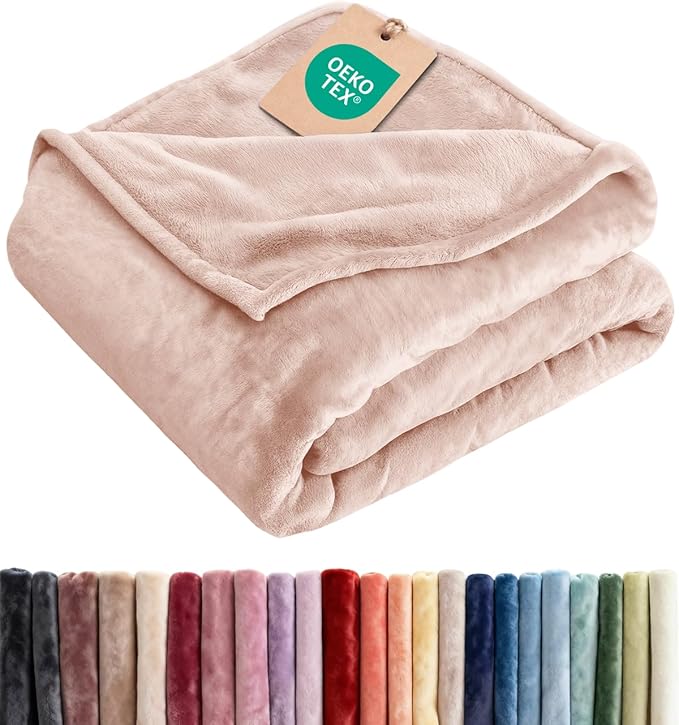 Cobija NEWCOSPLAY Twin Rosa – Franela Sedosa 3D Jacquard, Ultra Suave, Ligera, 60"x80", Todo el Año