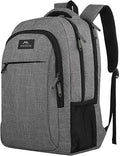 MATEIN - Mochila de viaje para laptop, mochila empresarial antirrobo, delgada, resistente, puerto de carga USB, impermeable, para universidad o escuela, para notebooks de 15.6 pulgadas, gris