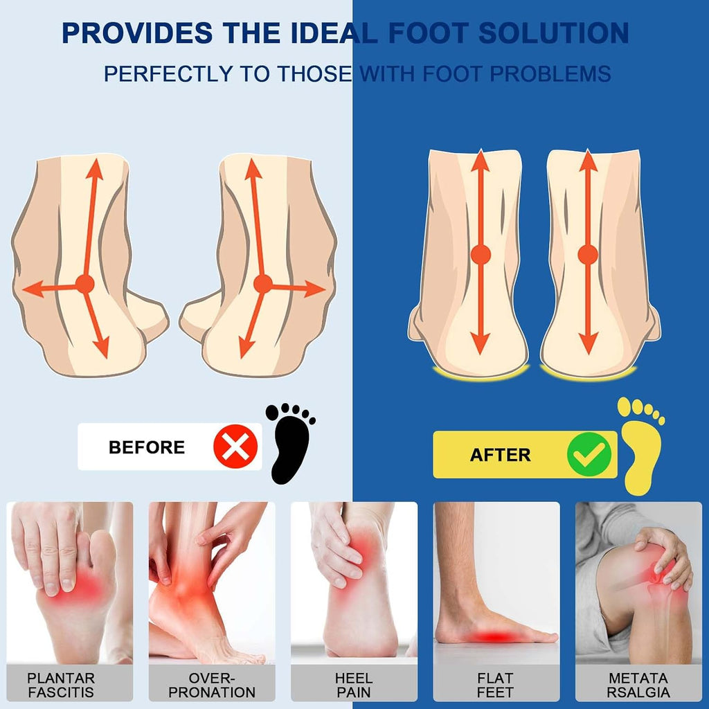TALLA M-Plantillas Crinova para mujer, plantillas de apoyo de arco para fascitis plantar, plantillas atléticas ortopédicas para correr, botas de trabajo, plantillas de arco alto para pies planos, dolor de arco, espolones de talón, sobrepronación
