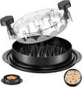 Desmenuzadora de pollo SoulLife de 20 cm, herramienta giratoria para desmenuzar pollo, desmenuzadora de pechuga de pollo, desmenuzadora de carne cocida con tapa transparente, diseño ergonómico, antideslizante, libre de BPA, fácil de limpiar (negro).