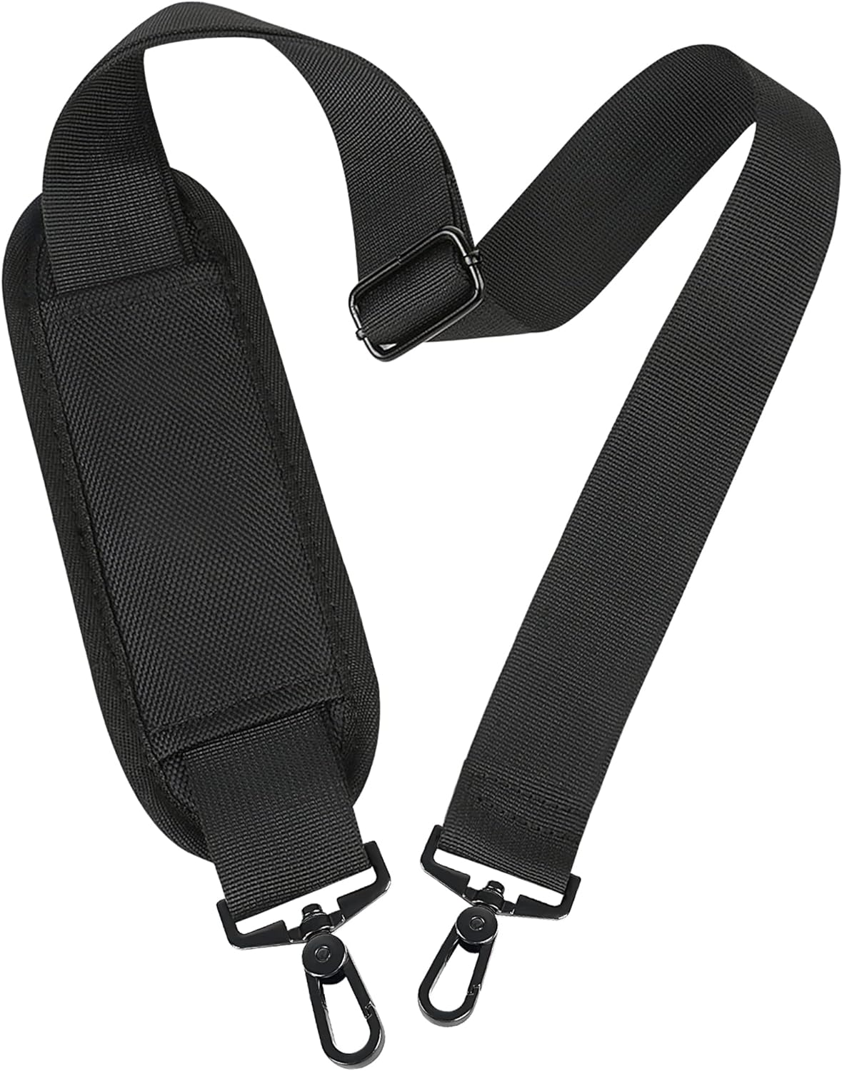 Correa para hombro Taygeer, 52" Correa universal de repuesto para portátil Correa para maleta de viaje Correa ajustable y cómoda con ganchos de metal para maletín Bolso bandolera para ordenador portátil Estuche para portátil, negro