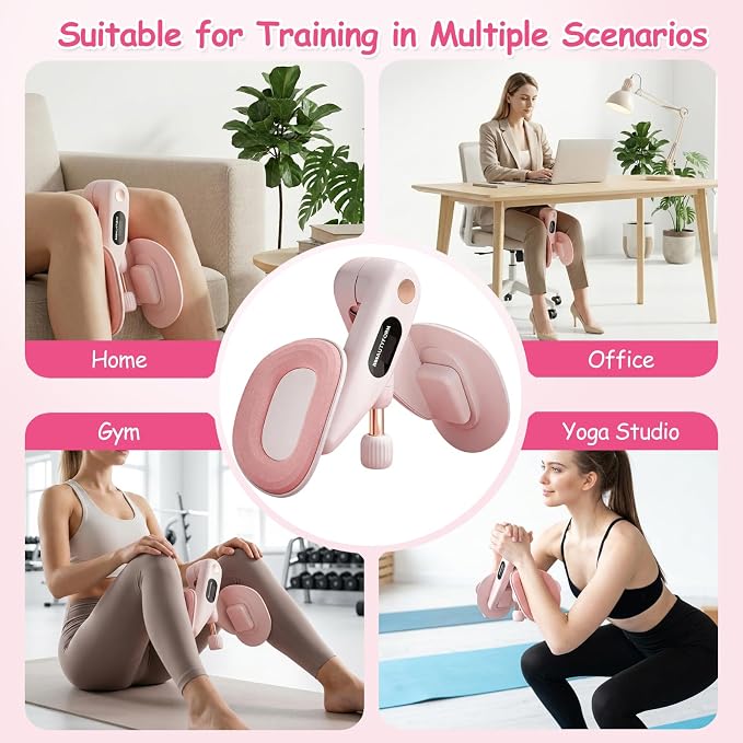 Blanco | Entrenador de Suelo Pélvico y Muslos - Ajustable 360° con Bandas de Resistencia 15-55 lb