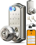 NO VIENEN LLAVES SOLO TARJETAS-Cerradura con pomo inteligente Veise VE018: huella dactilar, control por aplicación, entrada sin llave para puerta principal y dormitorio, teclado digital electrónico, bloqueo automático, acceso remoto compartido