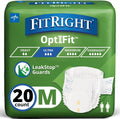 FitRight Ultra Panales para Adultos | Ropa Interior Desechable para Incontinencia | Maxima Proteccion Anti-Fugas | Talla Mediana 32-44 Pulgadas | 20 Unidades
