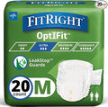 FitRight Ultra - Pañales para adultos, calzoncillos desechables para incontinencia, pañal a prueba de fugas, calzoncillos absorbentes para hombres y mujeres, máxima protección, medianos, se ajustan