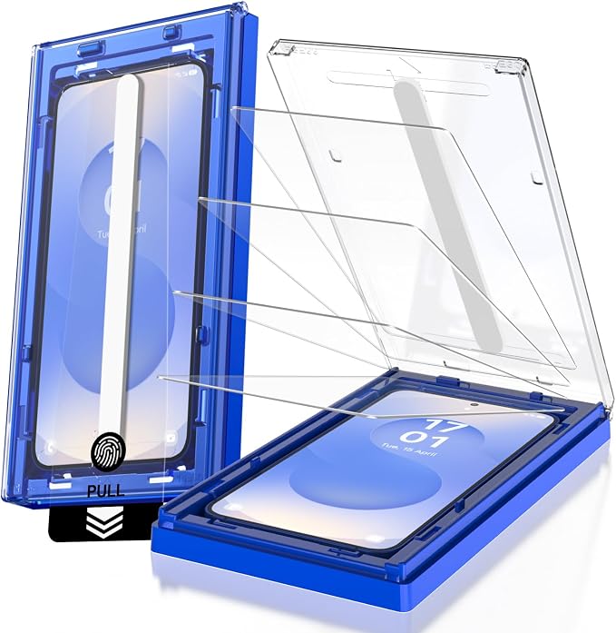 EZ-GLAZ - Paquete de 4 protectores de pantalla para Samsung Galaxy S25/S24