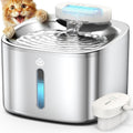 Fuente de agua inalámbrica para gatos oneisall, 3,5 L/118 oz, funciona con pilas, de acero inoxidable, dispensador de agua corriente para gatos, inalámbrica y recargable con sensor de movimiento (Hale 3,5 L).