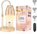 ARTICULO VIENE COMO SE MUESTRA EN LA SEGUNDA IMAGEN ) Honvinor Lampara Calentadora de Velas de Altura Ajustable | Con Temporizador y Regulador, Compatible con Velas Aromaticas en Frasco, 3 Bombillas para Decoracion