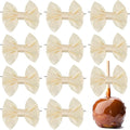 AIMUDI Lazos de cinta de satén marfil con ataduras giratorias para bolsas de golosinas, lazos marfil de 3.5 pulgadas para manualidades, lazos pequeños para envolver regalos