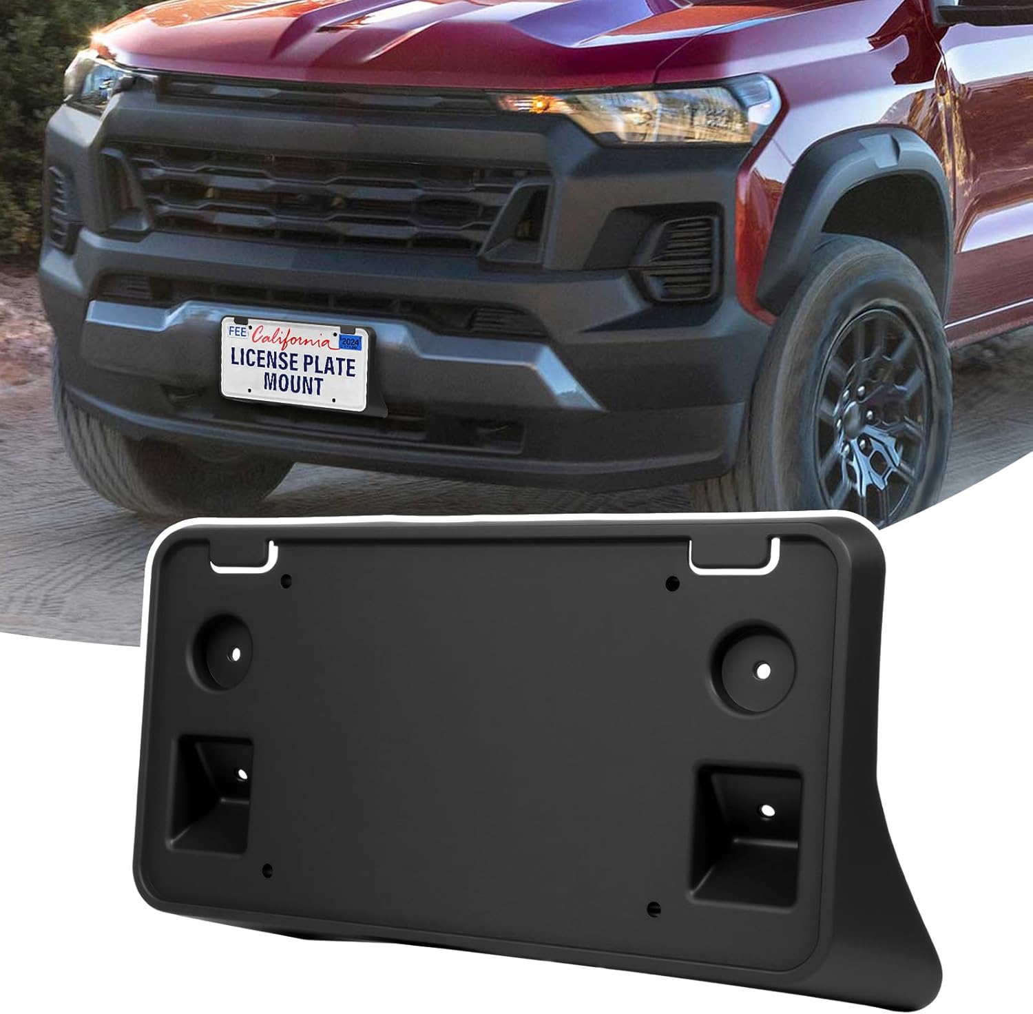 Heavy-Duty ABS Front License Plate Bracket Compatible with 2021-2022 Chevrolet Colorado, Rust-Proof Car Tag Frame with Mounting Screws, Quick Install License Plate Holder