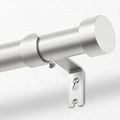 KAMANINA Silver Curtain Rods 32 to 144 Inch (2.6-12 Feet), 1 Inch Heavy Duty Window Curtain Rod, Modern Adjustable Drapery Rods with End Cap (32"-144")
