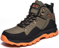 AUVYI Waterproof Steel Toe Work Boots for Men - Wide Toe Comfortable Non Slip Safety Shoes Durable Leather Industrial & Construction Boots