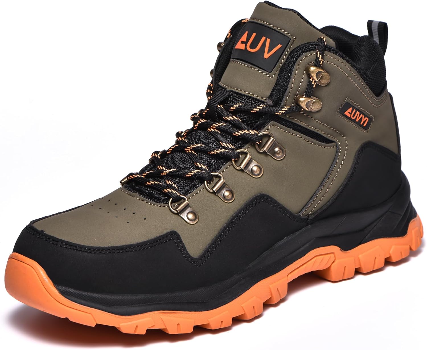AUVYI Waterproof Steel Toe Work Boots for Men - Wide Toe Comfortable Non Slip Safety Shoes Durable Leather Industrial & Construction Boots