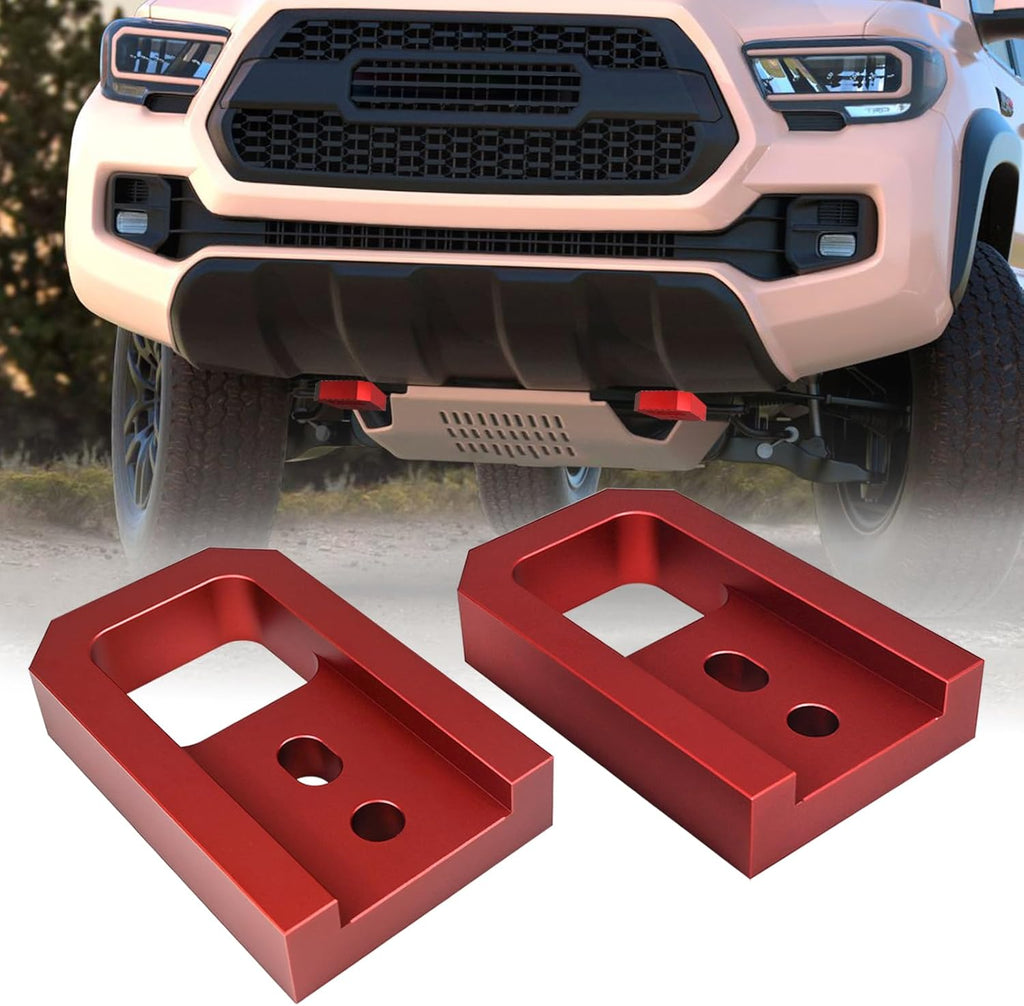Ganchos de remolque delanteros para Toyota Tacoma 2024, 2025 y 2026/4Runner 2025 y 2026. Ganchos de remolque delanteros compatibles con Tacoma/4Runner. 2 unidades (rojos). 