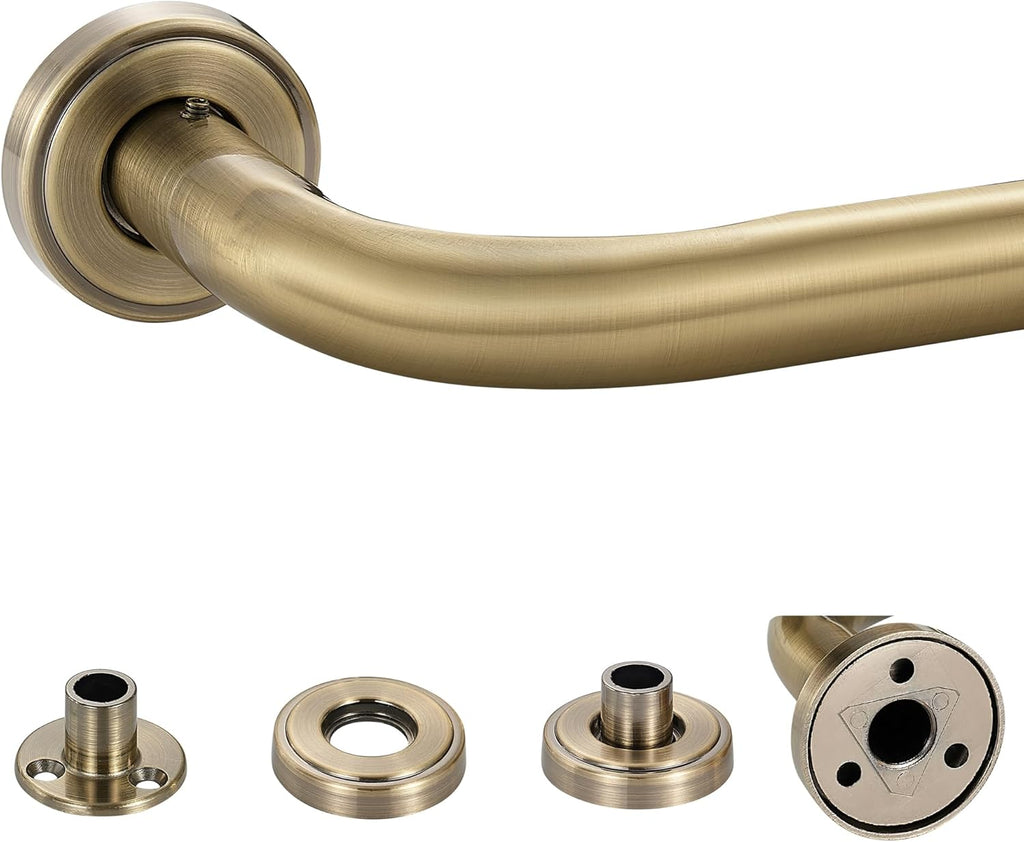 Mayrhyme Barra de Cortina Envolvente Bronce Antiguo | 1 pulgada Diametro Ajustable 28 a 120 pulgadas Blackout con Remates de Zinc
