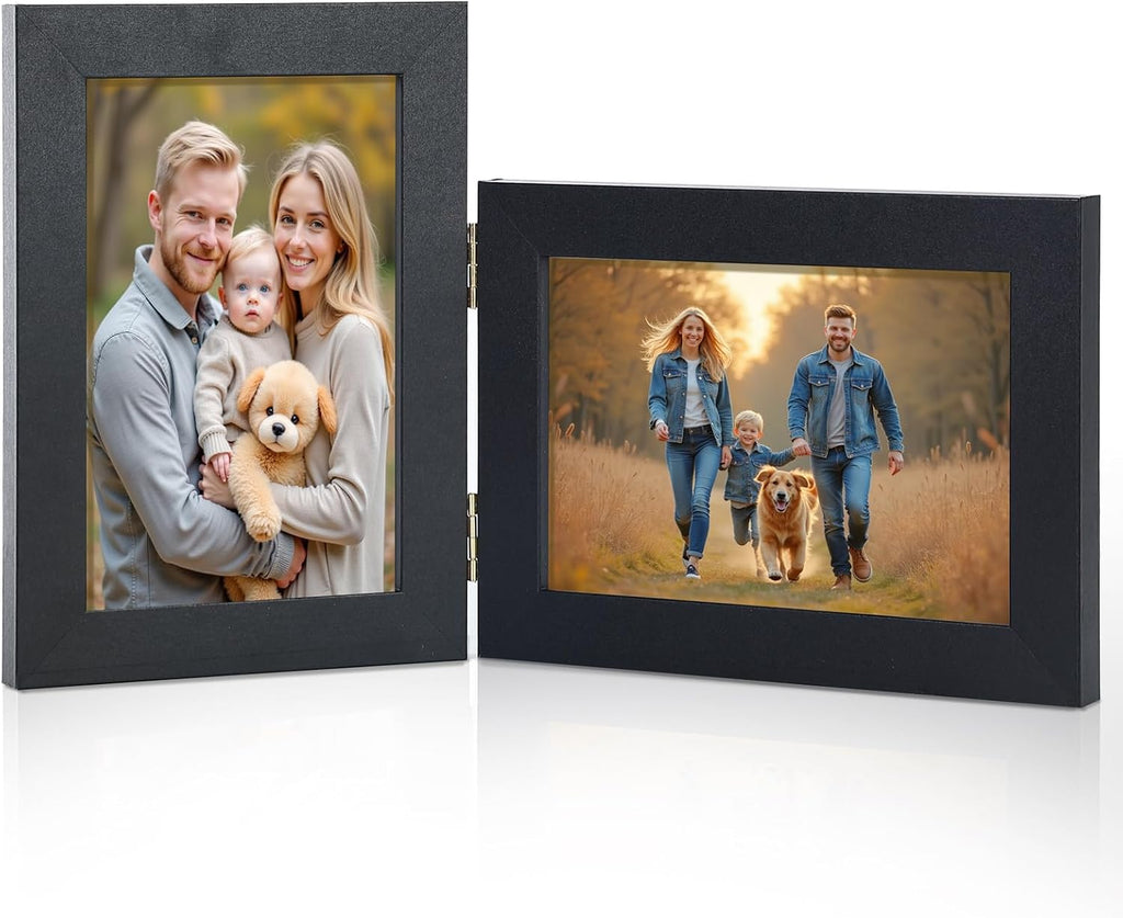 Marco Epecfan 5x7 negro de doble bisagra con cristal