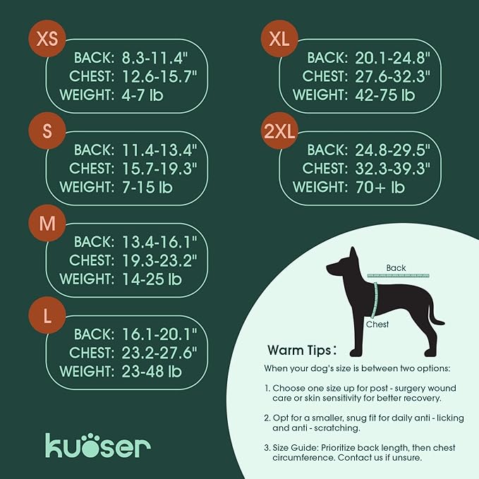 Kuoser – Traje de Recuperación Post-Cirugía para Perros | Onesie Suave y Cómodo | Para Hembra y Macho | Protección Post-Op | Talla XL | Diseño PinkRibbon