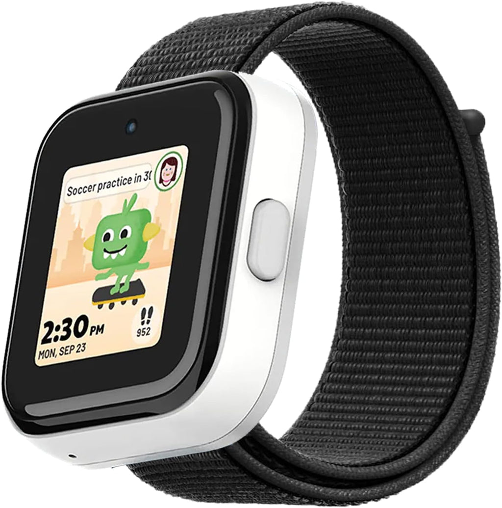 Correa Orisell para Niños Compatible con SyncUp Kids Watch 20mm | Nylon Transpirable Hook & Loop, Liberación Rápida (Negro)