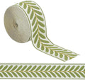 2 UNIDADES-OLYCRAFT Cinta de jacquard de 10.9 yardas, 2.4 pulgadas, con estampado de hojas, de poliéster, blanca y verde. Ribete de bordado tejido jacquard para manualidades de costura, bolsos, cinturones y ropa.