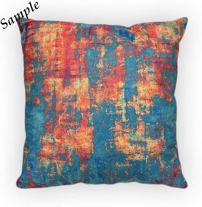 Set x4 Fundas de Almohada Grunge Retro 18x18" | Lino | Colores Mixtos | Decoración Hogar