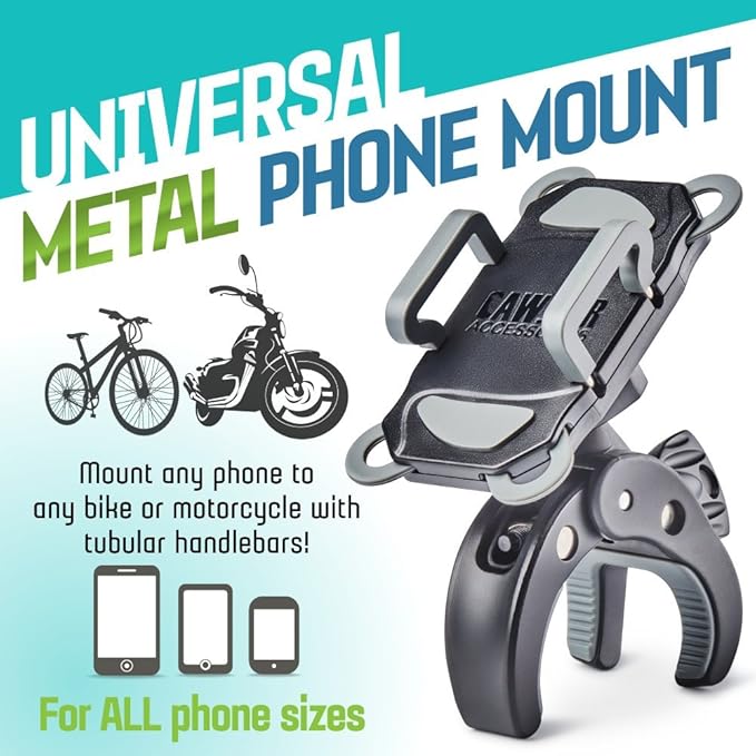 Soporte de Teléfono para Moto y Bicicleta CAW.CAR — Metal, Irrompible, Universal