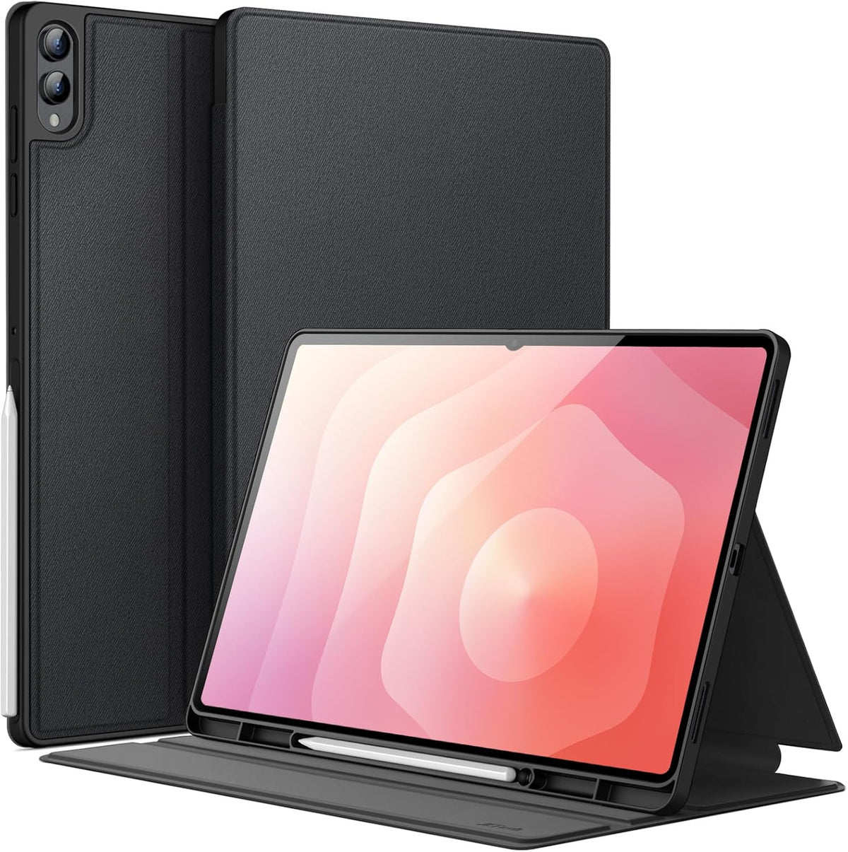 Funda JETech para Samsung Galaxy Tab S11 Ultra con Titular Pluma S, Soporte Folio Delgado Funda Protectora Tableta, Visualización Ángulos Múltiples, Dormir/Despertar Automático (Negro)