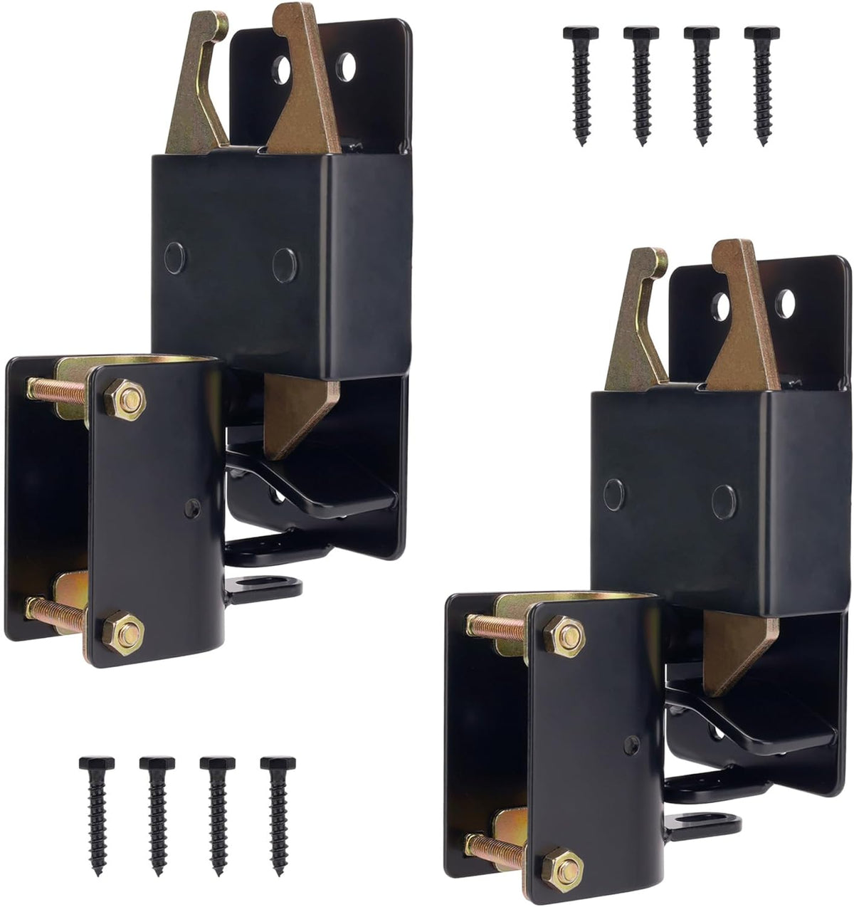 HILLMASTER Paquete de 2 pestillos bidireccionales resistentes para puertas de granja, pestillos bidireccionales para puertas de cercas metálicas, pestillos para puertas de ganado (tornillos e instrucciones incluidos)