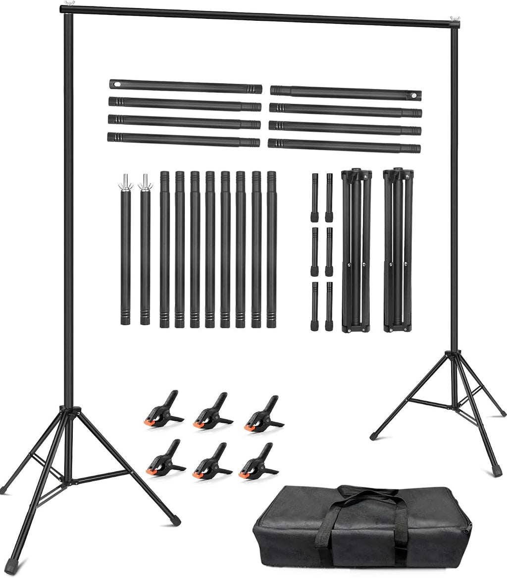 Soporte de Fondo Hemmotop 10 x 8 pies (Ancho x Alto) | Estructura para Fondos de Fotografia | Ajustable para Fiestas, Bodas, Photo Booth y Globos