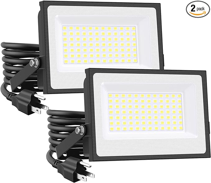 Luces UV LED 38W Onforu Pack x2 — Luz Negra Flood con Enchufe, IP66 Impermeable para Fiestas, Halloween y Decoración