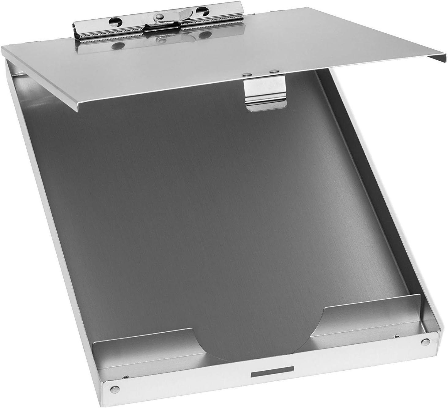Portapapeles con Compartimento de Almacenamiento Blue Summit Supplies – Aluminio, Clip para Carta, Oficina y Obra