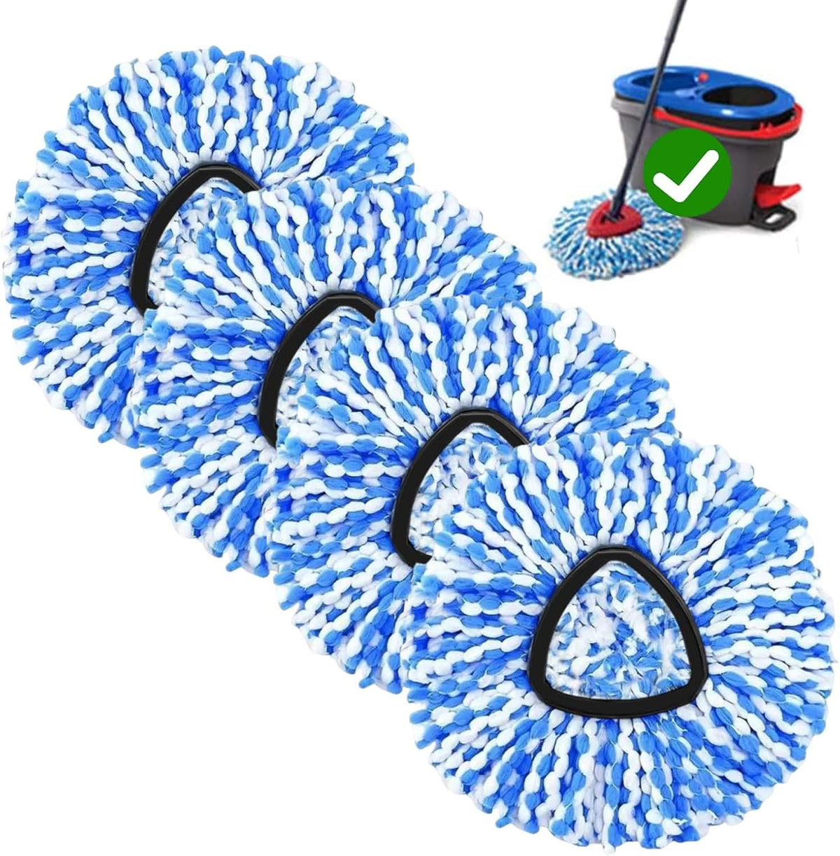 Repuestos de Mopa Giratoria 4 Pack para O-Cedar RinseClean | Microfibra Sistema 2 Tanques Lavables