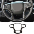 Carbon Fiber Steering Wheel Trim Cover Frame Decoration Interior Accessories Compatible with Chevrolet Silverado 2019-2023,for Chevrolet Tahoe 2021-2023,for Suburban SUV 2020