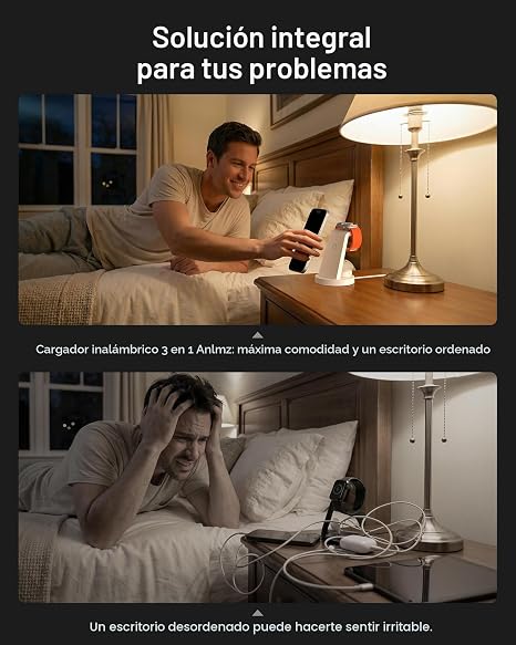 Estación de carga 3 en 1 para iPhone, cargador inalámbrico para productos Apple, múltiples dispositivos, soporte de carga para AirPods (para iPhone 17 16e 16 15 14 13 pro 12 11 X Max)