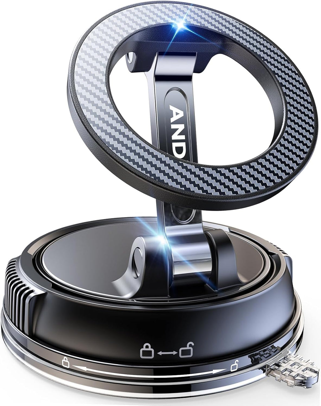 ANDERY Car Phone Holder for Magsafe [78+LBS Strongest Suction & 2400gf Magnetic] 360° Adjustable Car Phone Mount, Phone Holders for Your Car for iPhone 17 Pro Max 16 15 14 13 12 Air Plus, Carbon Fiber