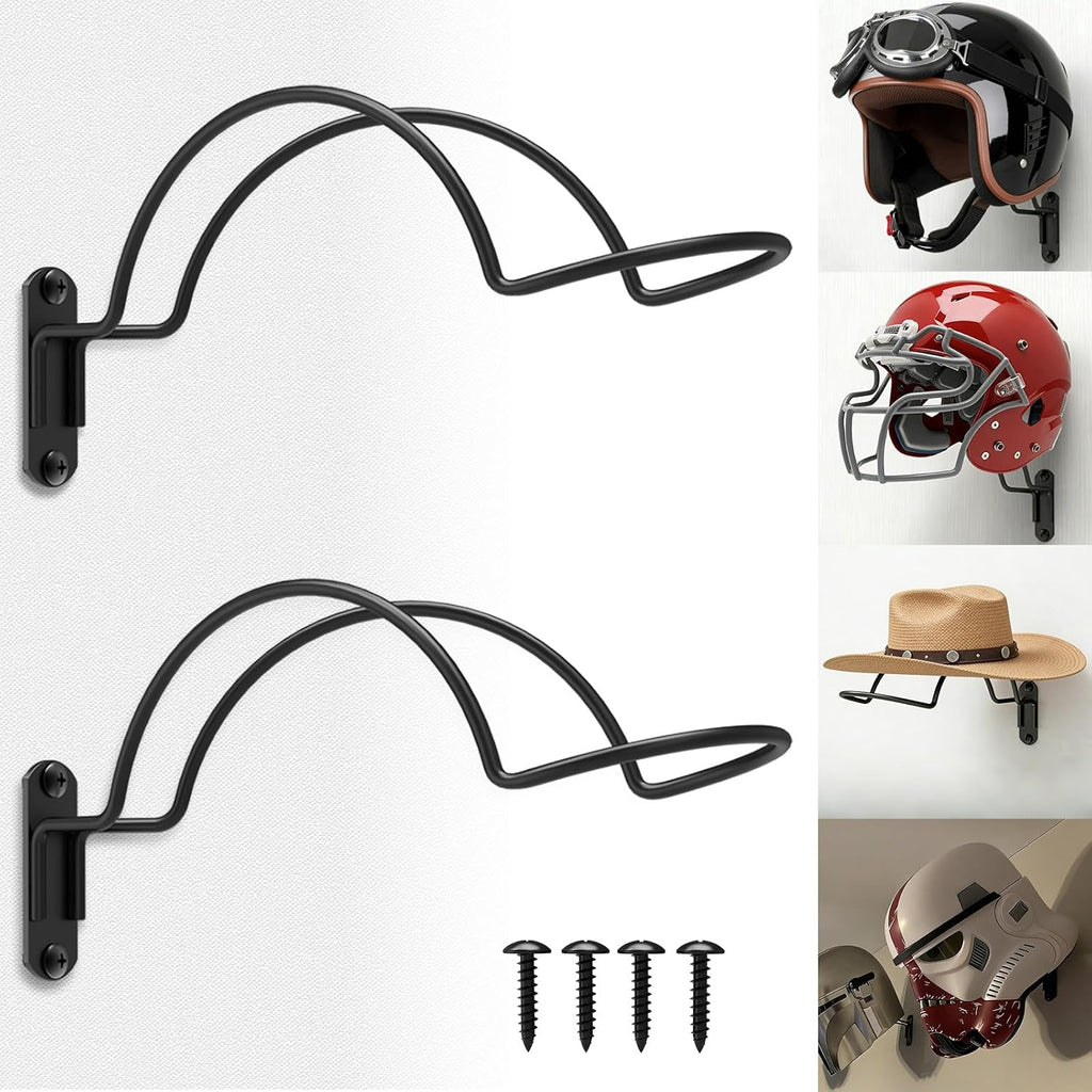 KOPKIO Soporte de Pared para Casco 2 Piezas | Perchero Organizador de Exhibicion | Para Casco de Moto, Beisbol, Ecuestre y mas, Sin Casco