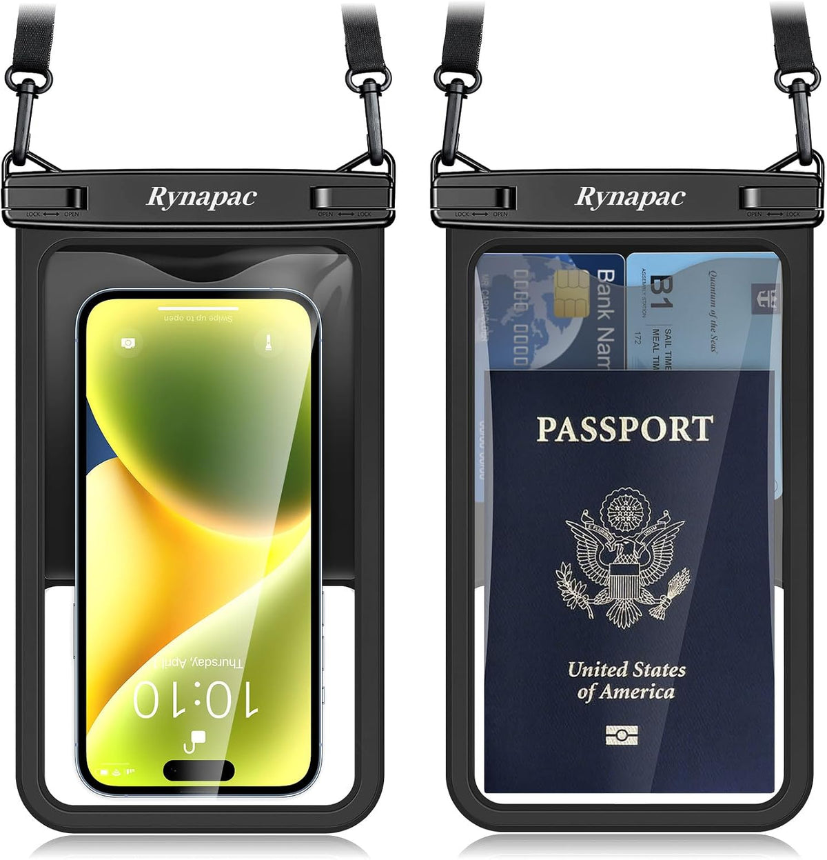 Rynapac Funda Impermeable para Celular hasta 8.5 Pulgadas Pack 2 | IPX8 Compatible iPhone 17-14 Galaxy S26 Ultra Pantalla Tactil
