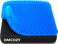 Cojín de asiento de gel, cojín de asiento de enfriamiento (súper grande y grueso), diseño de panal transpirable que absorbe los puntos de presión, cojín de gel para silla de oficina, cojín de asiento