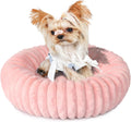 Camas adorables para gatos de interior - Camas para perros pequeños lavables con base antideslizante, cojín suave y cómodo en forma de donut para cachorros y gatitos, rosa rubor, 48 x 48 x 13 cm.