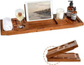Realgulf Teak Bathtub Tray | Adjustable Width Tray with Wine Holder, Tablet/Phone & Book Stand, Splash-Proof for Bath Time- Natural