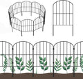 OUSHENG Cerca decorativa de jardín de 10 paneles, 10 pies de largo x 24 pulgadas de alto, borde de alambre de metal a prueba de óxido, barrera de animales para perro, borde de flores para patio,