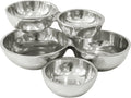 IHI EST. 1986 5-Bowl Cluster - 8 x 2.5 Inch Silver Tone Aluminum Decorative Serving Dish
