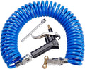 Kit Pistola de Soplado de Aire para Camión – Bobina de 29.5 ft y 2 Boquillas Intercambiables, Color Azul