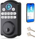 Cerradura de puerta sin llave - Cerraduras de puerta con huella dactilar y control por aplicación - Cerrojo inteligente para puertas de entrada - Seguridad biométrica, bloqueo automático y de un toque, IP54 resistente al agua, fácil instalación 