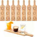 Tabla de degustación LemonRoad de 8 piezas, bandeja de bambú de 3 ranuras para chupitos, base de 5,5 cm, paleta para servir cerveza, whisky, cócteles, vino, hogar, bar, fiestas, 38 cm de largo x 10 cm de ancho. 