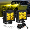 Luces LED Auxbeam de 2 Pulgadas Color Ambar – 4800 Lumenes, Haz Concentrado, IP68, para Offroad, Camionetas y Jeep