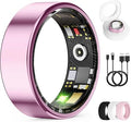 Anillo inteligente para mujeres y hombres, anillo monitor de salud con frecuencia cardíaca, oxígeno en sangre, presión arterial, anillo de fitness resistente al agua IP68, monitor de sueño para iPhone y Android, sin costo de aplicación (rosa lavanda)