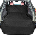 Protector de maletero F-color para perros, funda impermeable extragrande mejorada para mascotas, alfombrilla para asiento de perro para SUV con solapa para parachoques para SUV y furgonetas de tamaño completo, color negro.