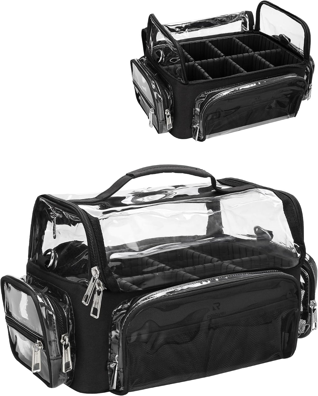 Estuche para brochas de maquillaje, bolsa extragrande para brochas de maquillaje XL, imprescindible para maquilladores profesionales, estuche de viaje con compartimentos para brochas, bolsa organizadora de cosméticos, apertura total, fácil acceso, con